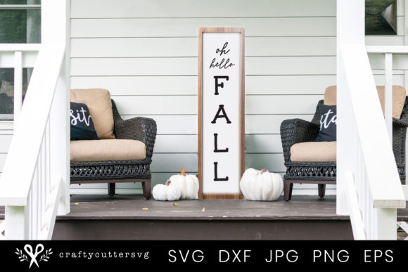 Reviewing Hello Fall Autumn Quote Porch Sign for Stitchers